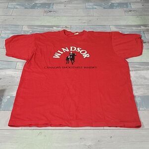 Vintage Single Stitch Red Windsor Whisky T-Shirt sz X-Large